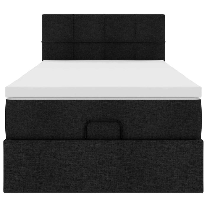 vidaXL Struttura Letto Pouf con Materasso Nero 80x200 cm in Tessuto