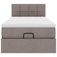 Struttura Letto Pouf con Materasso Tortora 80x200 cm in Tessuto 3311418