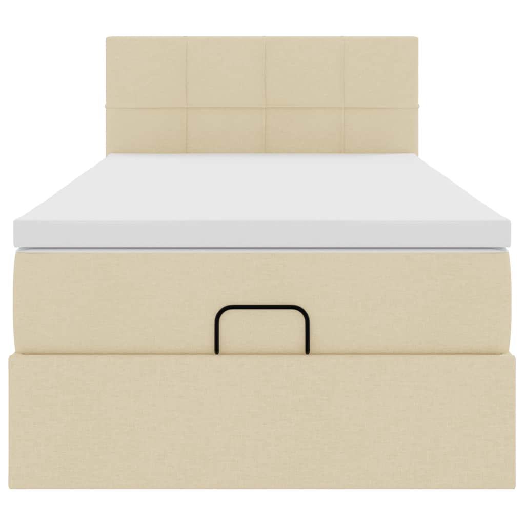 vidaXL Struttura Letto Pouf con Materasso Crema 80x200 cm in Tessuto