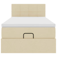 vidaXL Struttura Letto Pouf con Materasso Crema 80x200 cm in Tessuto