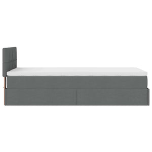 vidaXL Pouf Letto con Materasso Grigio Scuro 90x200 cm in Tessuto
