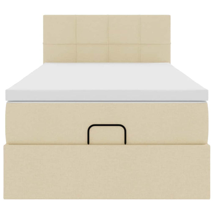 Pouf Letto con Materasso Crema 100x200 cm in Tessuto 3311440