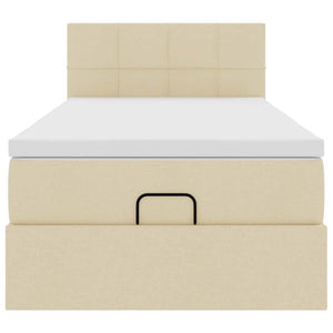 vidaXL Pouf Letto con Materasso Crema 100x200 cm in Tessuto