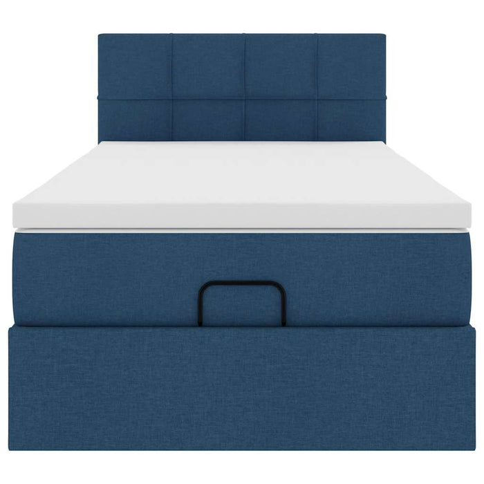 vidaXL Pouf Letto con Materasso Blu 100x200 cm in Tessuto