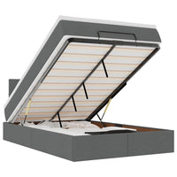 vidaXL Pouf Letto con Materasso Grigio Scuro 120x190 cm in Tessuto