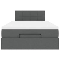 vidaXL Pouf Letto con Materasso Grigio Scuro 120x190 cm in Tessuto