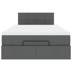 vidaXL Pouf Letto con Materasso Grigio Scuro 120x190 cm in Tessuto