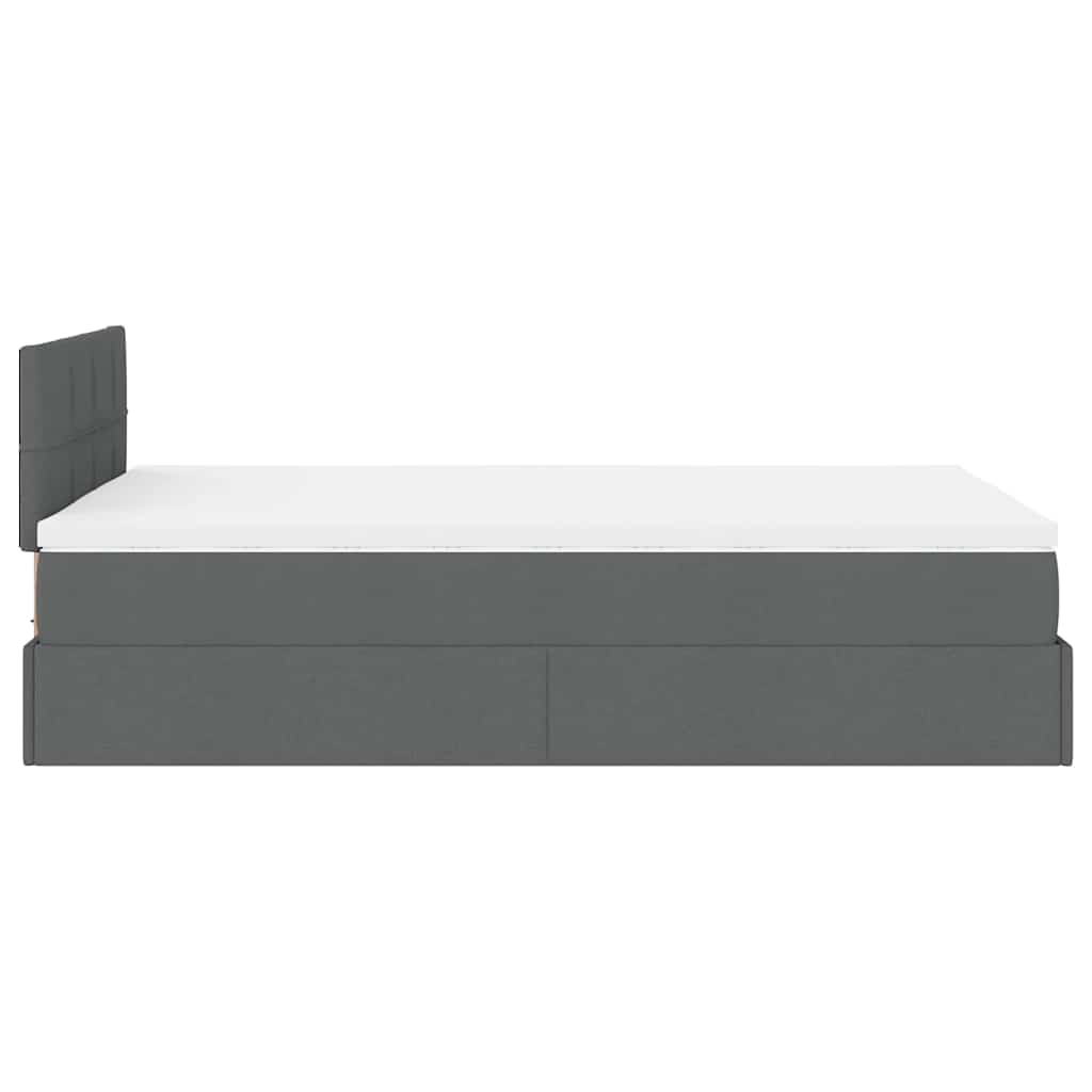 vidaXL Pouf Letto con Materasso Grigio Scuro 120x190 cm in Tessuto