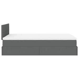 vidaXL Pouf Letto con Materasso Grigio Scuro 120x190 cm in Tessuto