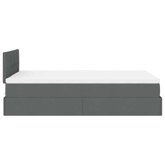 vidaXL Pouf Letto con Materasso Grigio Scuro 120x190 cm in Tessuto