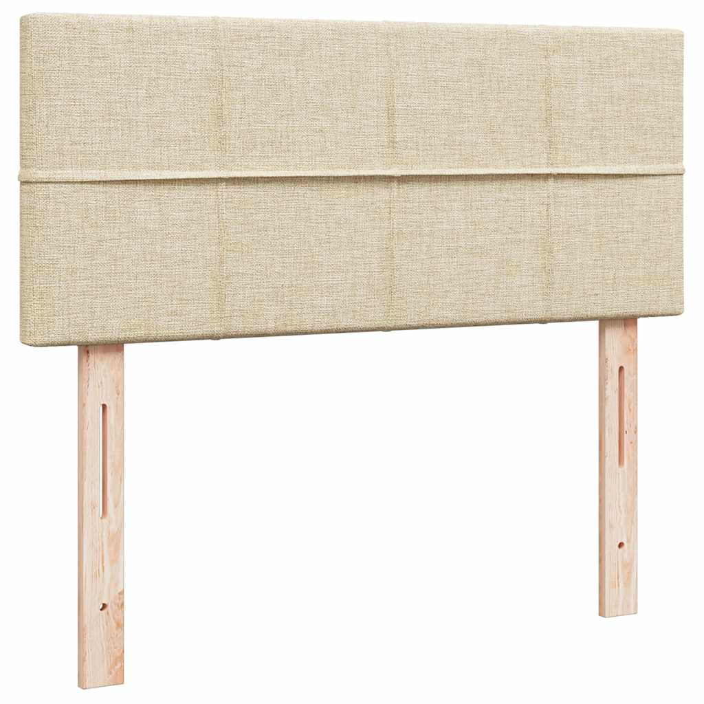 Struttura Letto Pouf con Materasso Crema 120x190 cm in Tessuto 3311447