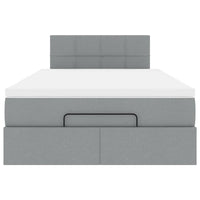 vidaXL Pouf Letto con Materasso Grigio Chiaro 120x200 cm in Tessuto