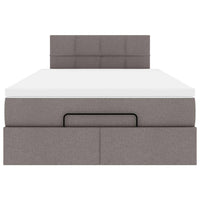 Struttura Letto Pouf con Materasso Tortora 120x200cm in Tessuto 3311453