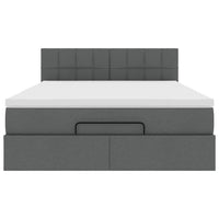vidaXL Pouf Letto con Materasso Grigio Scuro 140x190 cm in Tessuto