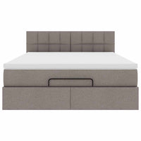 vidaXL Pouf Letto con Materasso Tortora 140x190 cm in Tessuto