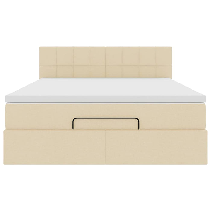 vidaXL Pouf Letto con Materasso Crema 140x190 cm in Tessuto