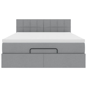 vidaXL Struttura Letto Pouf con Materasso 140x200 cm in Tessuto