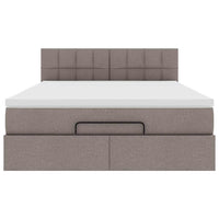 Pouf Letto con Materasso Tortora 140x200 cm in Tessuto