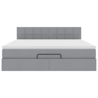 Pouf Letto con Materasso Grigio Chiaro 160x200 cm in Tessuto 3311470