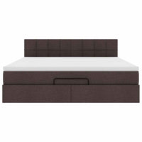 vidaXL Struttura Letto Pouf con Materasso 180x200 cm in Tessuto