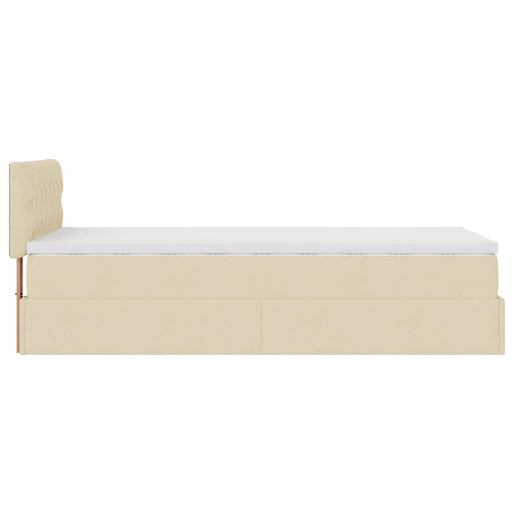 vidaXL Struttura Letto Pouf con Materasso Crema 80x200 cm in Tessuto
