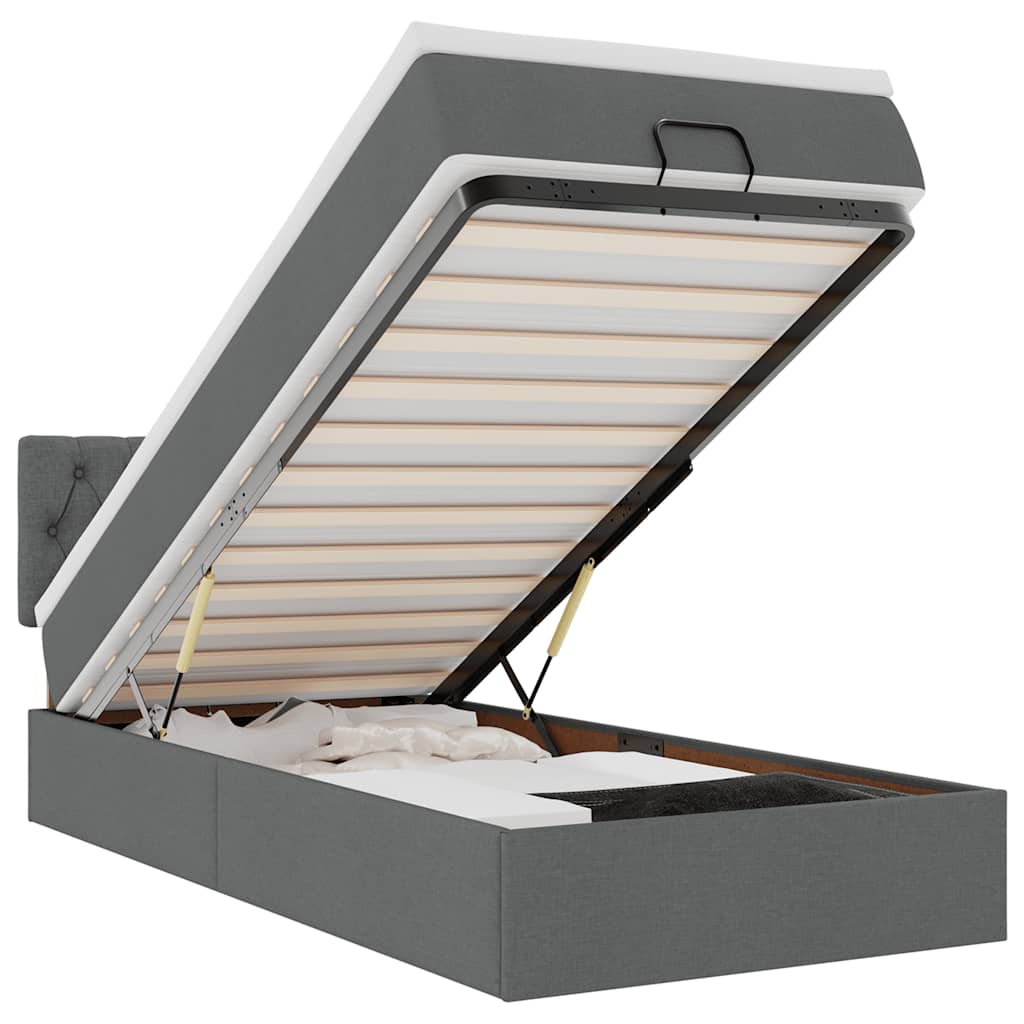 Struttura Letto Pouf con Materasso 90x190 cm in Tessuto 3311505