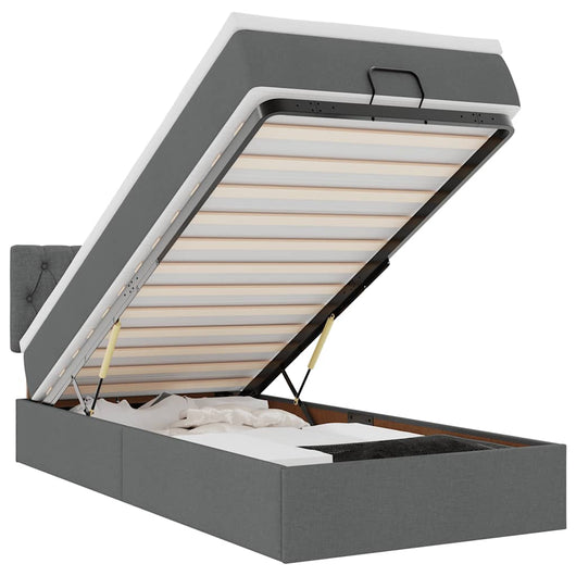 Struttura Letto Pouf con Materasso 90x190 cm in Tessuto 3311505