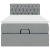 vidaXL Pouf Letto con Materasso Grigio Chiaro 100x200 cm in Tessuto