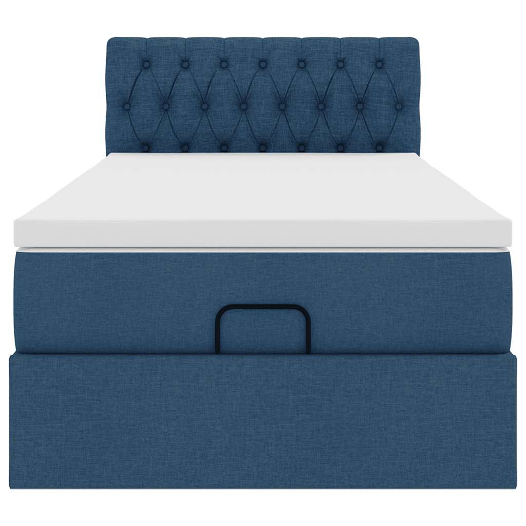 vidaXL Pouf Letto con Materasso Blu 100x200 cm in Tessuto