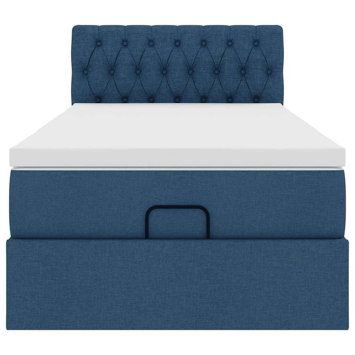 vidaXL Pouf Letto con Materasso Blu 100x200 cm in Tessuto