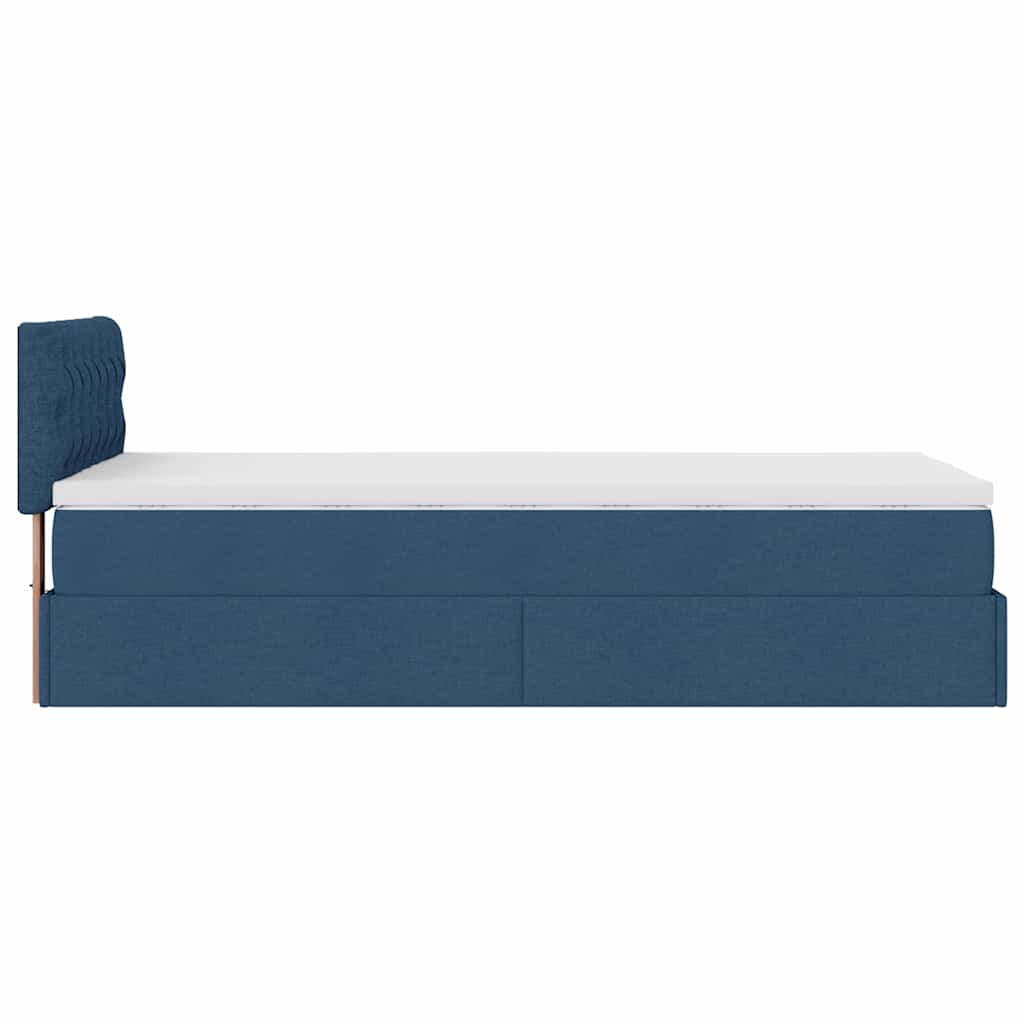 vidaXL Pouf Letto con Materasso Blu 100x200 cm in Tessuto