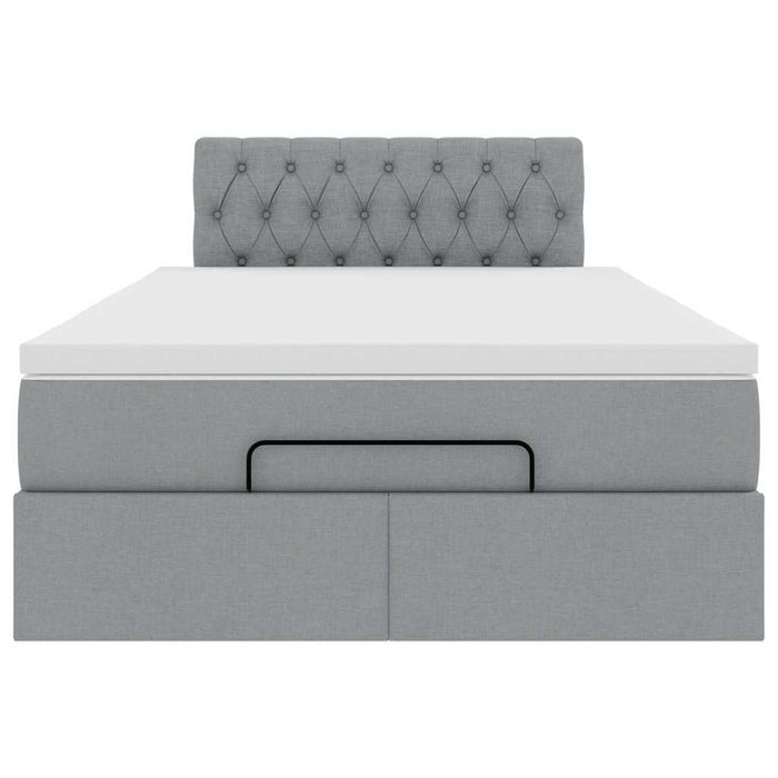 vidaXL Pouf Letto con Materasso Grigio Chiaro 120x190 cm in Tessuto
