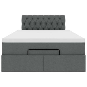 vidaXL Pouf Letto con Materasso Grigio Scuro 120x190 cm in Tessuto