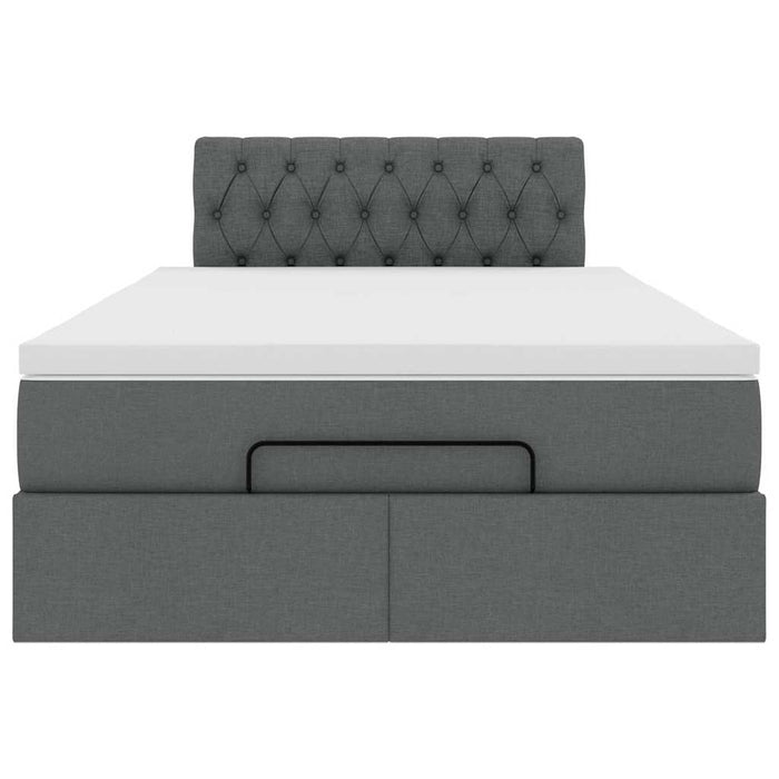 vidaXL Pouf Letto con Materasso Grigio Scuro 120x190 cm in Tessuto