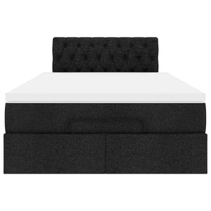 vidaXL Pouf Letto con Materasso Nero 120x190 cm in Tessuto