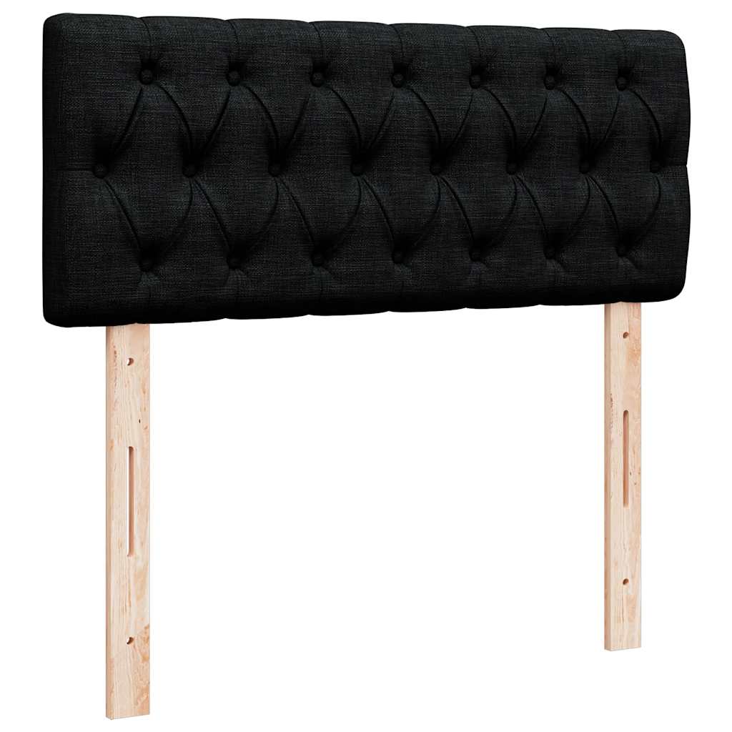 vidaXL Pouf Letto con Materasso Nero 120x190 cm in Tessuto