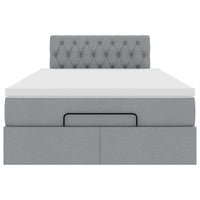 vidaXL Pouf Letto con Materasso Grigio Chiaro 120x200 cm in Tessuto
