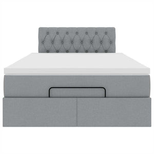 vidaXL Pouf Letto con Materasso Grigio Chiaro 120x200 cm in Tessuto