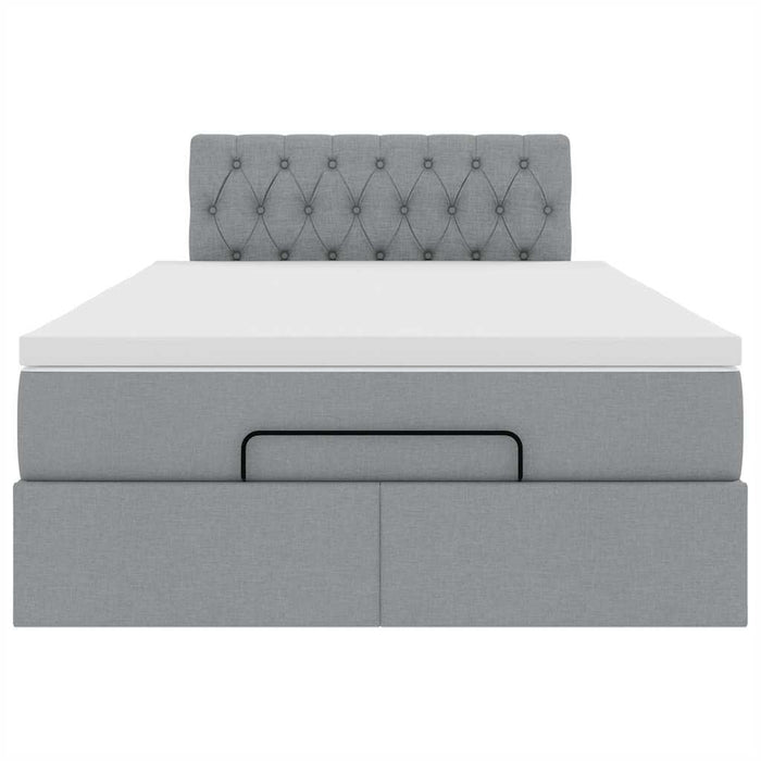 vidaXL Pouf Letto con Materasso Grigio Chiaro 120x200 cm in Tessuto