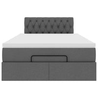 vidaXL Pouf Letto con Materasso Grigio Scuro 120x200 cm in Tessuto