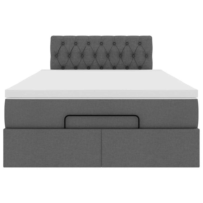 vidaXL Pouf Letto con Materasso Grigio Scuro 120x200 cm in Tessuto