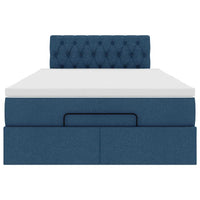 vidaXL Pouf Letto con Materasso Blu 120x200 cm in Tessuto