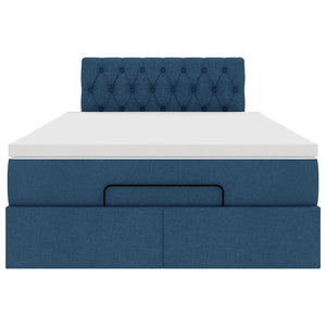 vidaXL Pouf Letto con Materasso Blu 120x200 cm in Tessuto