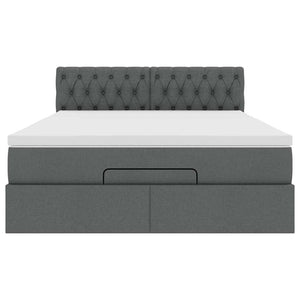 Pouf Letto con Materasso Grigio Scuro 140x190 cm in Tessuto 3311540