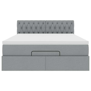 vidaXL Struttura Letto Pouf con Materasso 140x200 cm in Tessuto