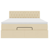 vidaXL Pouf Letto con Materasso Crema 140x200 cm in Tessuto
