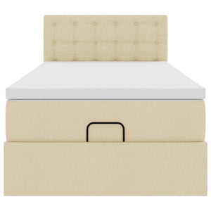 vidaXL Struttura Letto Pouf con Materasso Crema 80x200 cm in Tessuto