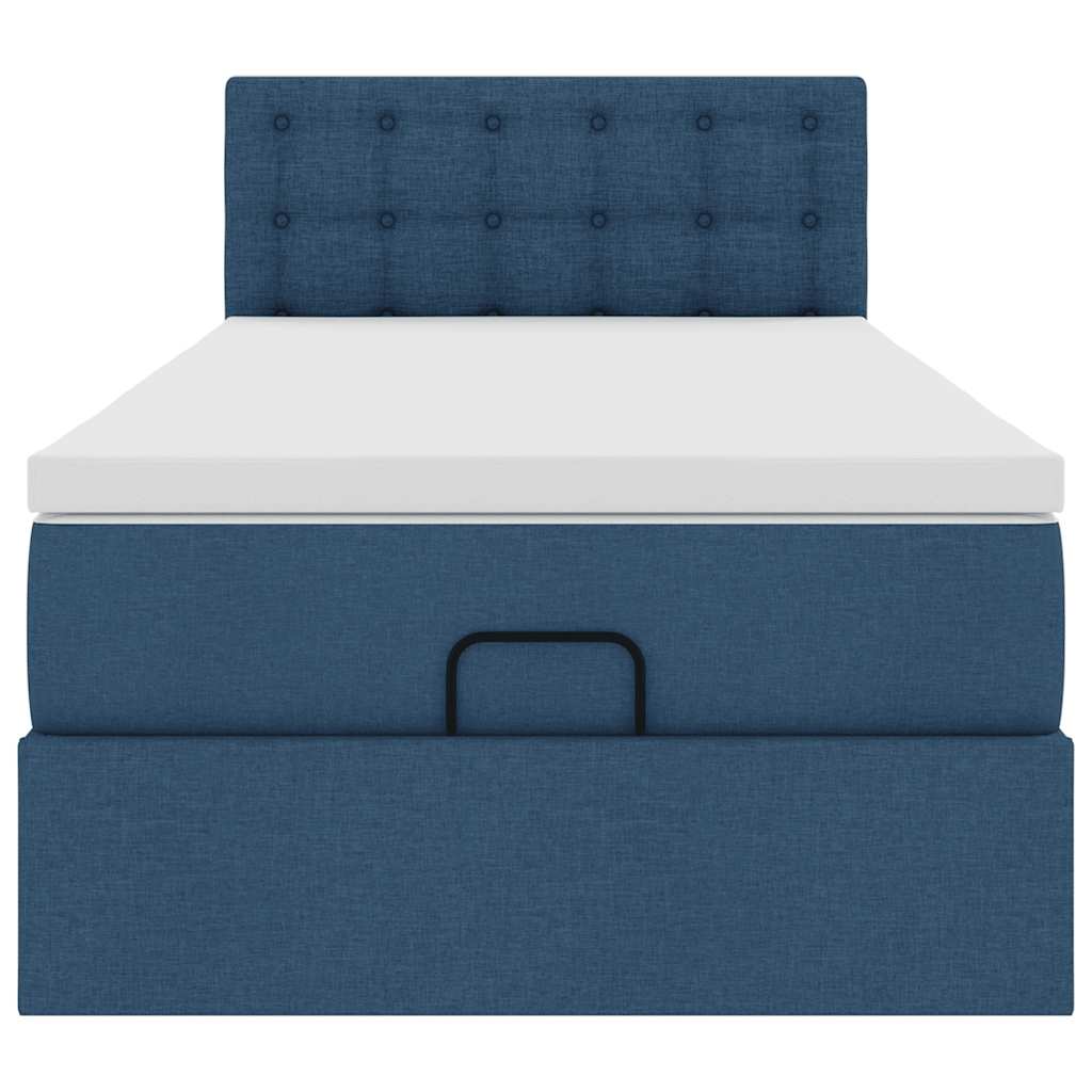 vidaXL Pouf Letto con Materasso Blu 90x200 cm in Tessuto