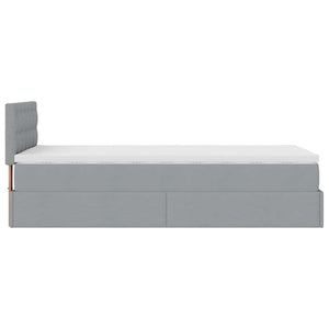vidaXL Pouf Letto con Materasso Grigio Chiaro 100x200 cm in Tessuto