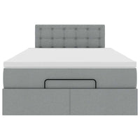 vidaXL Pouf Letto con Materasso Grigio Chiaro 120x190 cm in Tessuto
